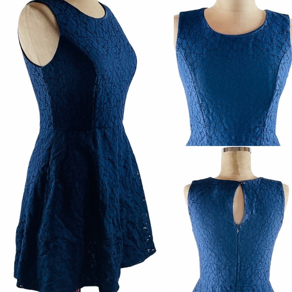 AS U WISH NAVY BLUE FIT & FLARE DRESS - Picture 7 of 7